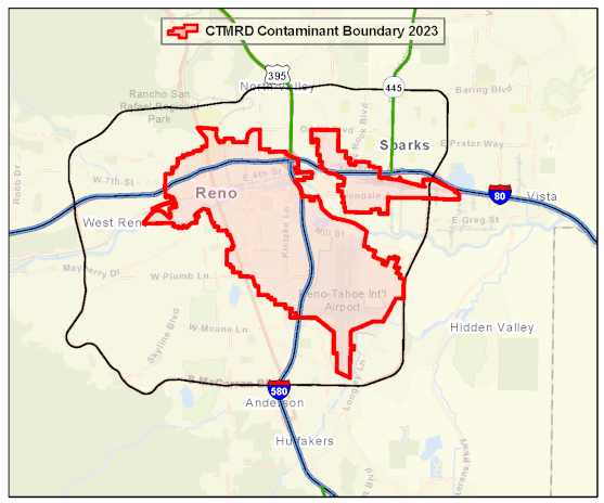Close-up map the the CTMRD contaminant boundary